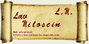 Lav Miloščin vizit kartica